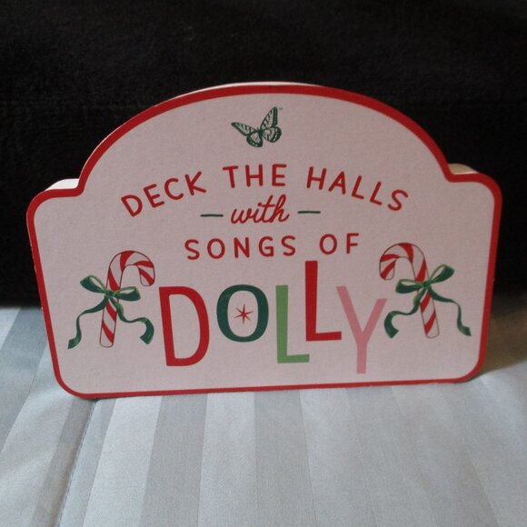 DG Dolly Parton Wood Word Block Deck The Halls NEW - Picture 1 of 1